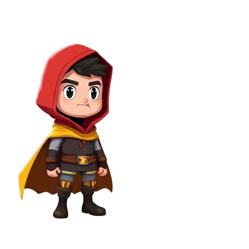 guy with red hood and yellow mantle