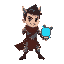 personagem guerreiro humano com um tom minamilista