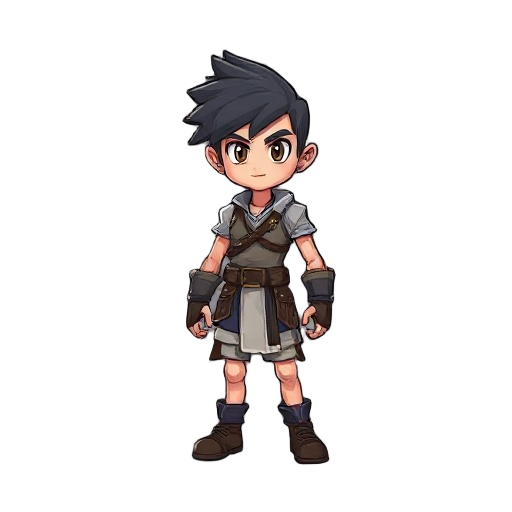 crie um personagem estilo rpg com animação de lutando e andando