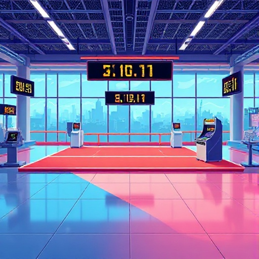 1990's arcade fighting game stage background in a airport