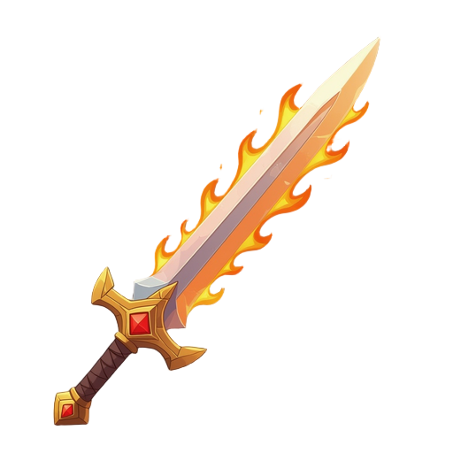 a flaming sword