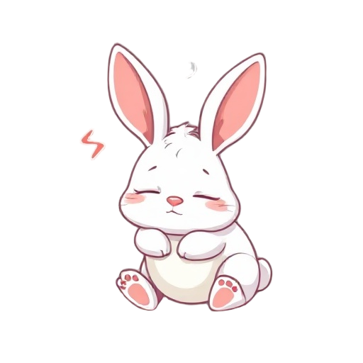 cute bunny sleeping with z moving from it's top 