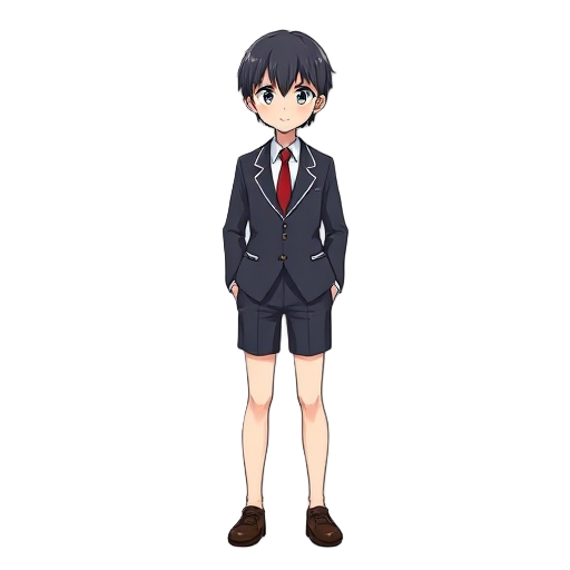 japanese high school student  wears blazer uniform with tie