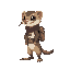 a small humanoid ferret with climbing gear