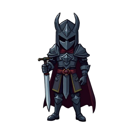 pixep classic dark fantasy knight for pixel mobile game mid detapization normal proportion 
