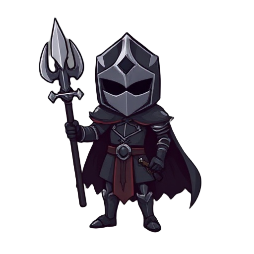 dark fantasy knight character for a pixel mobile game. classic dark fantasy knight 