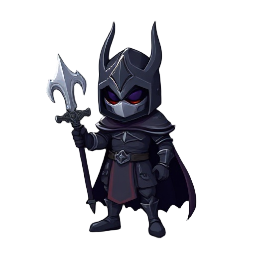 dark fantasy knight for pixel mobile game 