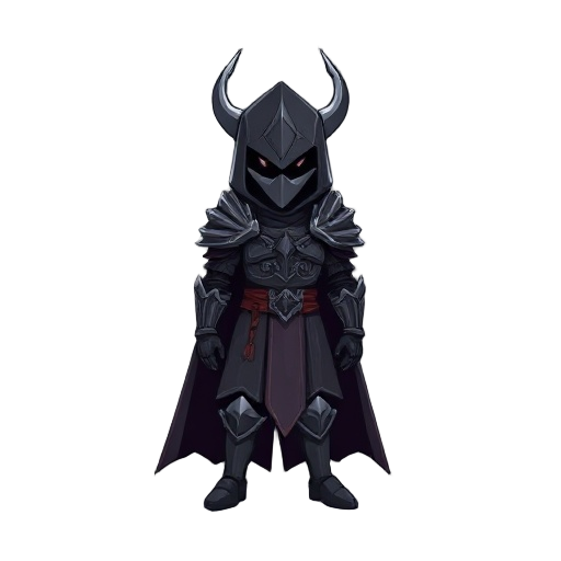 dark fantasy knight for pixel mobile game 