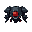 hostile sci-fi security drone, dark metallic body with glowing red sensor eye, angular armored plating, small hover thrusters, retro-futuristic industrial design, minimal yet detailed shading. less shading