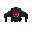 hostile sci-fi security drone, dark metallic body with glowing red sensor eye, angular armored plating, small hover thrusters, retro-futuristic industrial design, minimal yet detailed shading. less shading