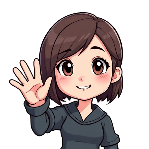 girl waving hand