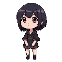 emo girl with black short hair