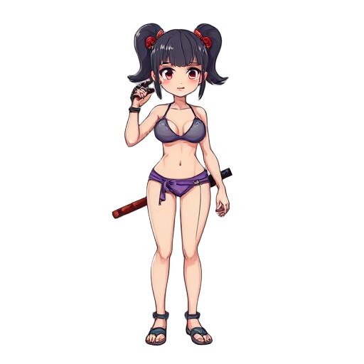 girl, swimsuit, huge сиськи, bikini, katana