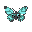a butterfly with human eyes. front view