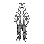 black and white, guy with a cap, puffy jacket, baggy jeans