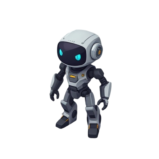 "design a 2d character named zeemo. zeemo is a small, modular robot built to explore alien planets and collect resources to repair a damaged spaceship. he has a sleek, futuristic design with a metalli