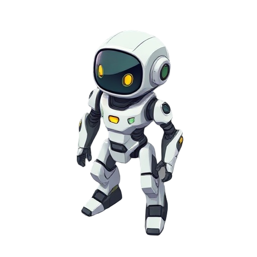 "design a 2d character named zeemo. zeemo is a small, modular robot built to explore alien planets and collect resources to repair a damaged spaceship. he has a sleek, futuristic design with a metalli