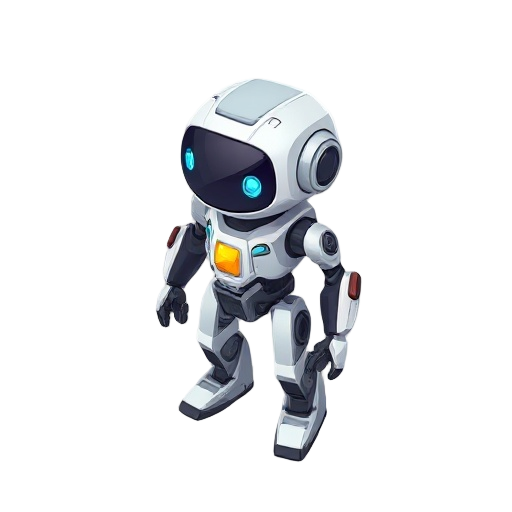 "design a 2d character named zeemo. zeemo is a small, modular robot built to explore alien planets and collect resources to repair a damaged spaceship. he has a sleek, futuristic design with a metalli
