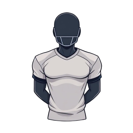 bust of a faceless mannequin styled as a football player, viewed from chest up. generic jersey, no logo, flat vector style. designed for tactical field display, clean silhouette, pastel shading.