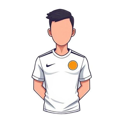 bust of a faceless mannequin styled as a soccer player, viewed from chest up. generic jersey, no logo, flat vector style. designed for tactical field display, clean silhouette, pastel shading.