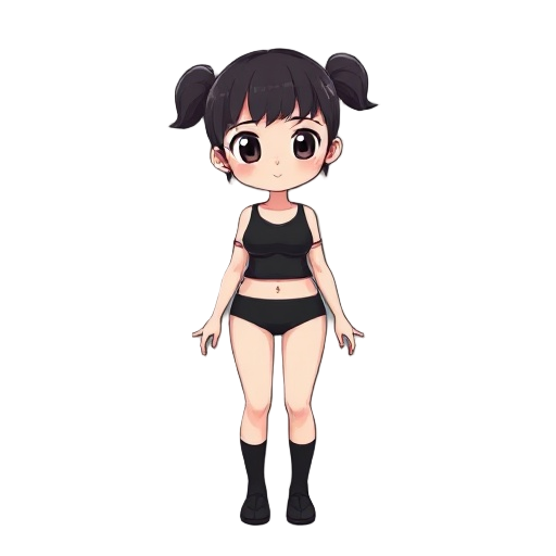 girl with black topic and black underpants