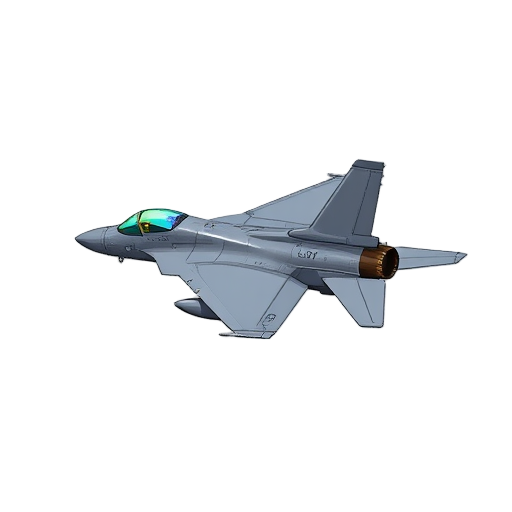 f16 fighter jet side view