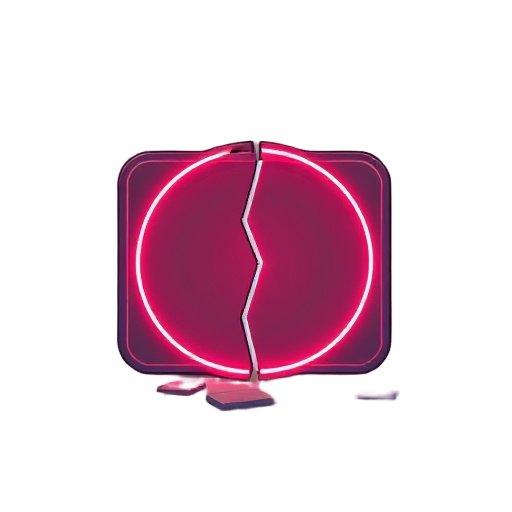 broken down neon sign on ground