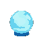 glass snowball with light blue colors