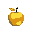 create a golden apple with blueish hues