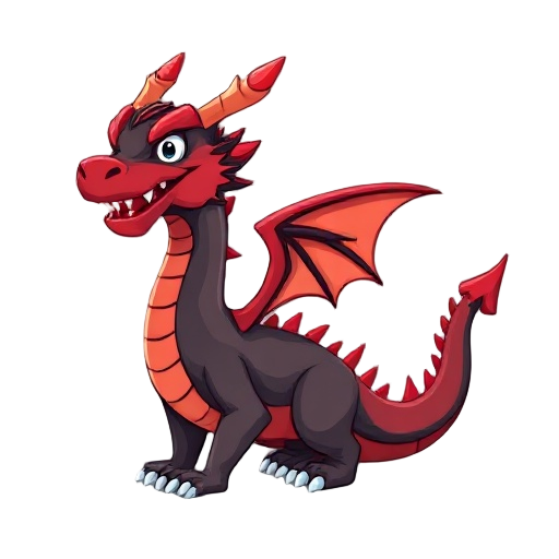 make a dragon with red and black 