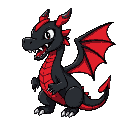 make a black dragon with red 