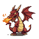 make a scary dragon blowing fire