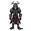necromancer man with skeleton armor