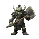 make orc with one eye who wields big axe