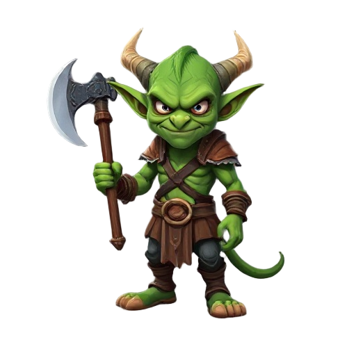green goblin with axe