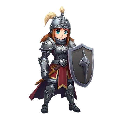 female medeval using armor for prepare the war