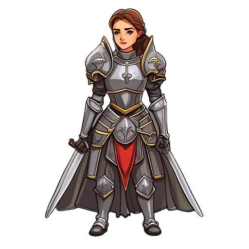 female medeval using armor for prepare the war