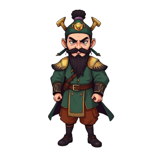 reconfigure the character guan yu from romance of the three kingdoms into an sd (super deformed) character. 