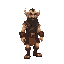 medieval  orc  with a clear walking posture. designed for a retro-style farm simulation game.