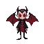 medieval  red-eyed vampire  with a clear walking posture. designed for a retro-style farm simulation game.