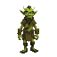 medieval  greenish orc  with a clear walking posture. designed for a retro-style farming simulation game.