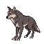 medieval   wolf   with a clear walking posture. designed for a retro-style farm simulation game.