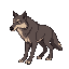 medieval   old wolf  with a clear walking posture. designed for a retro-style farm simulation game.