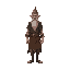medieval  tall lich  with a clear walking posture. designed for a retro-style farm simulation game.