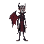 medieval  tall red-eyed vampire  with a clear walking posture. designed for a retro-style farm simulation game.