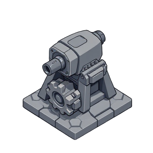 cannon turret with only one large gear underneath it