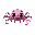cute kawai pink lovecraftian space invader character with big black eyes and lovecraftian tentacles.