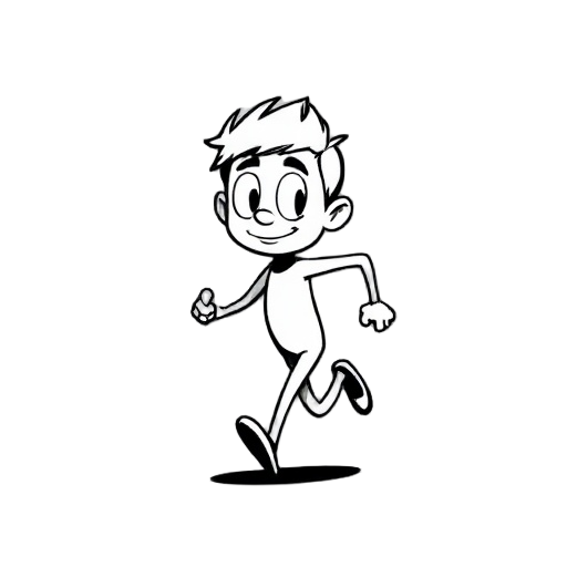 16 bit black ink character running 