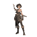 woman cool fantasy hunter with short hair