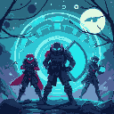 cyber energy shield force camp, ghost in the shell style